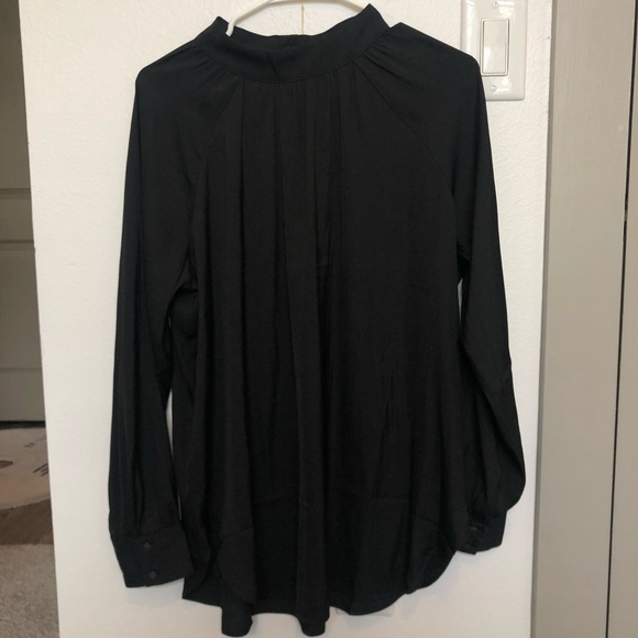 Loft Mock Neck Black Tunic/Blouse - Picture 1 of 3